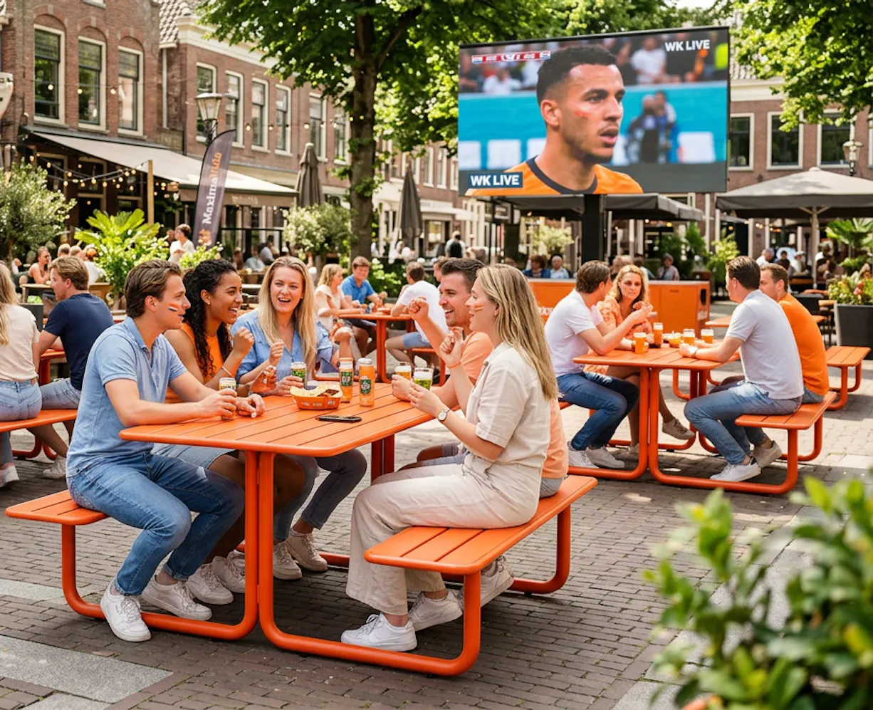 WK Oranje kijk je samen op het terras