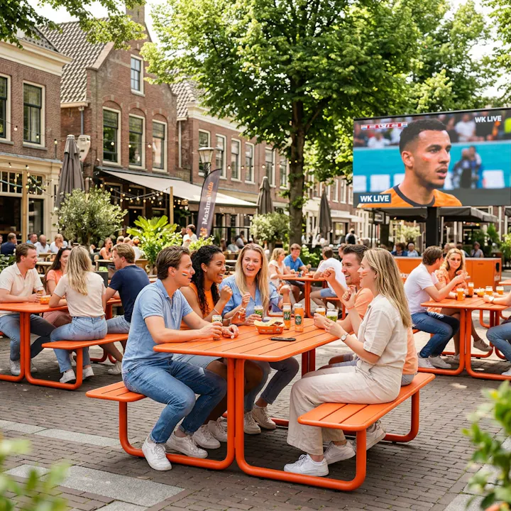 WK Oranje kijk je samen op het terras