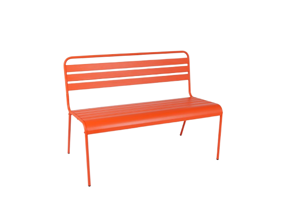 Oranje metalen tuinbank Max