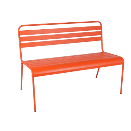 Orange Metall-Gartenbank Max