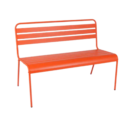 Oranje metalen tuinbank Max