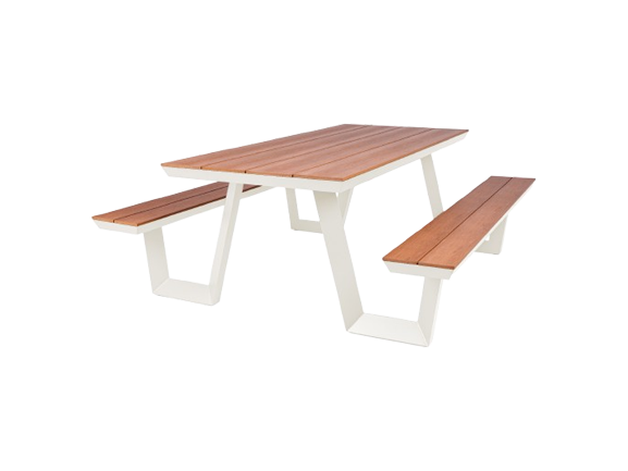 Ivoorkleurige picknicktafel Bermuda