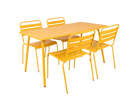 Okergele tuinset Max 4 stoelen 