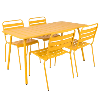 Okergele tuinset Max 4 stoelen