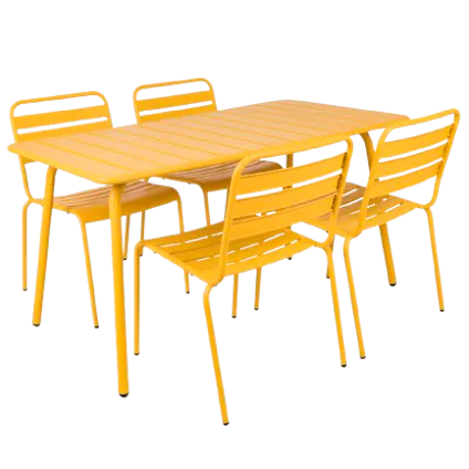 Ochre-yellow Max metal garden set