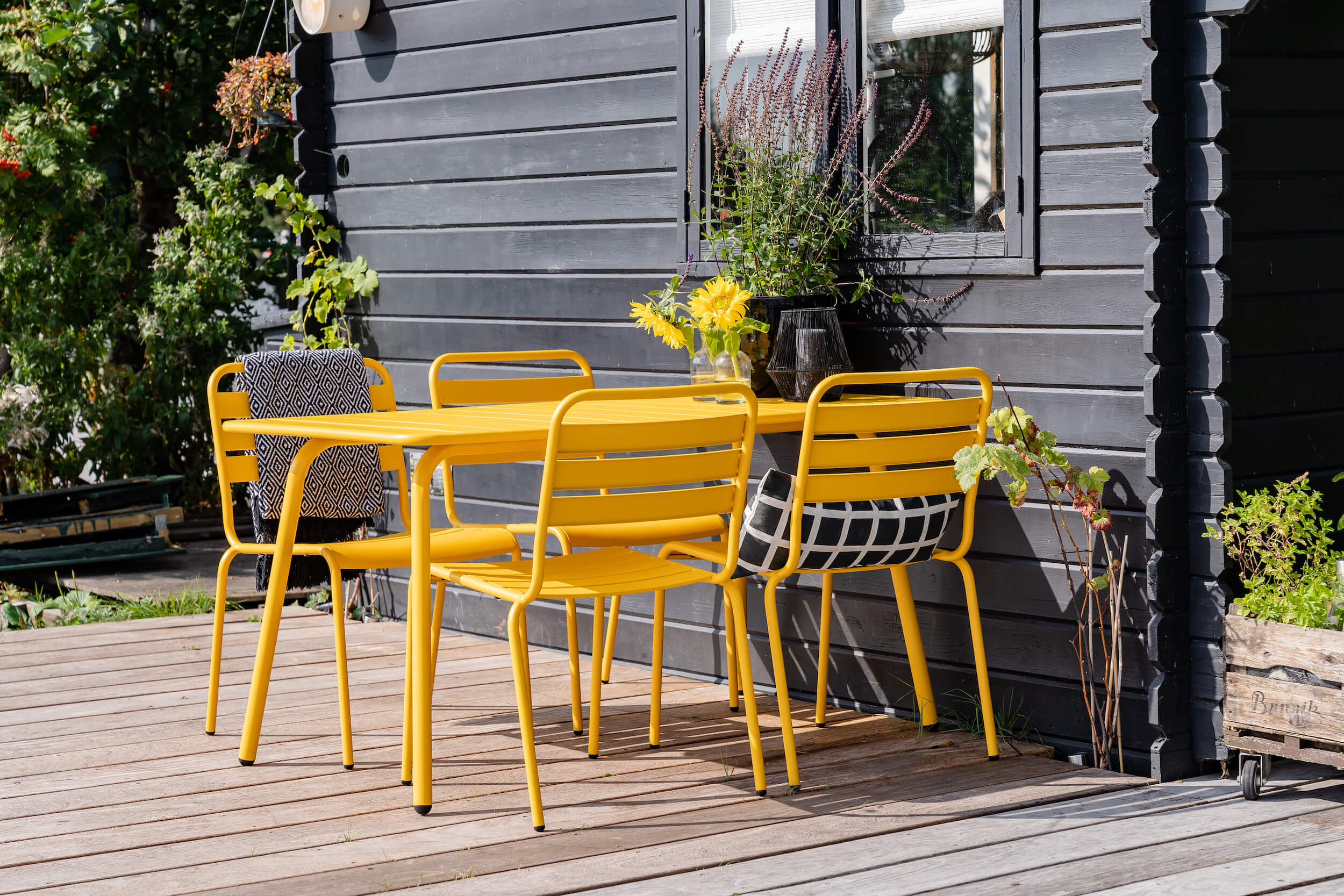 Ochre yellow garden set at holiday home