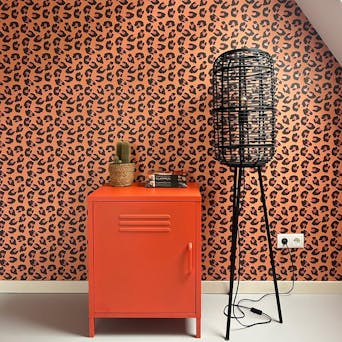 Zacht oranje lockerkastje Finn in de slaapkamer