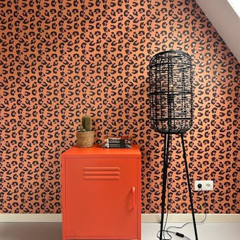 Soft orange Finn locker cabinet in the bedroom