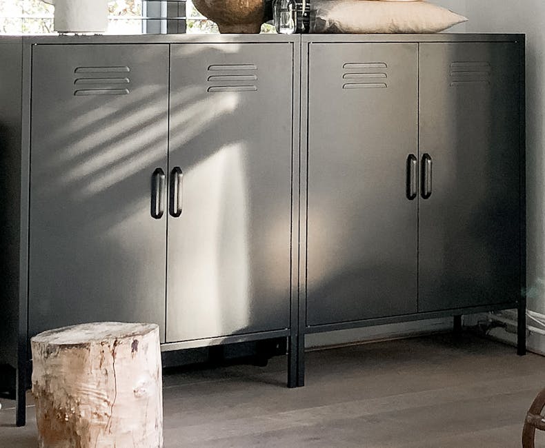 2 black 2-door lockers Finn