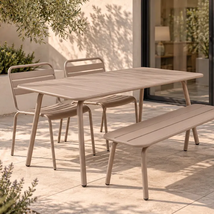 Taupekleurige tuinset Max