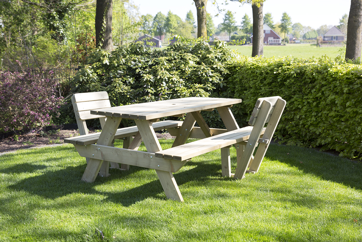 Tallinn 180 cm picknicktafel met 2 rugleuningen