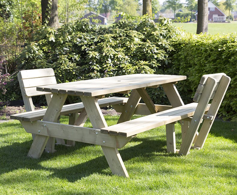 Tallinn 180 cm picknicktafel met 2 rugleuningen