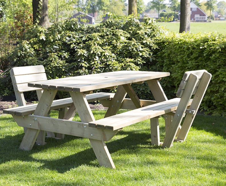 Tallinn 180 cm picnic table with 2 backrests