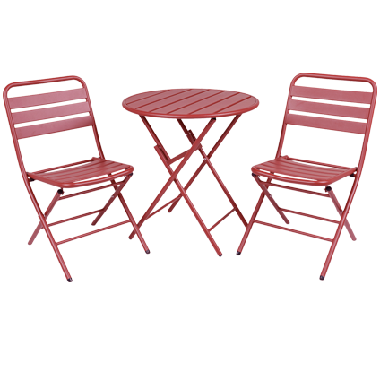 Klappbares Bistro-Set „Max Terracotta“ aus Metall