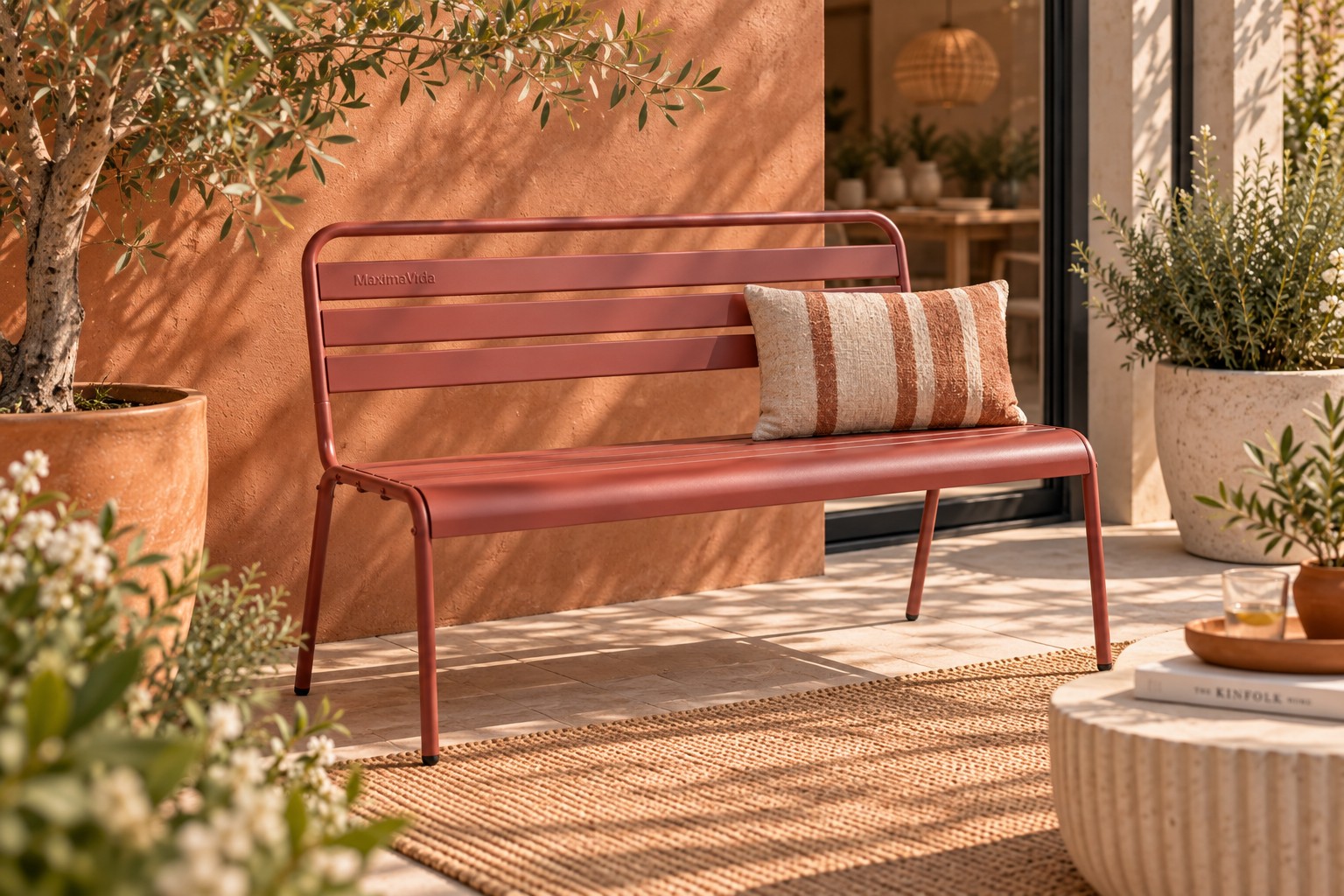 Terracotta rode tuinbank Max