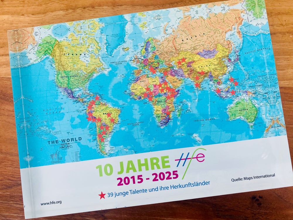 Karte mit den Ursprungsländer der von der HFE gefördeten Wissenschaftler*innen.