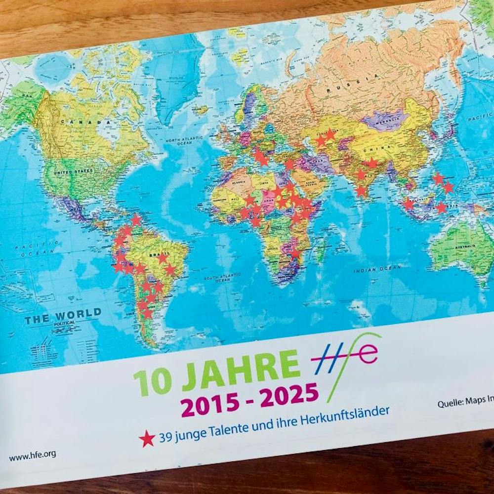 Karte mit den Ursprungsländer der von der HFE gefördeten Wissenschaftler*innen. | ©Katharina Franz Karte mit den Ursprungsländer der von der HFE gefördeten Wissenschaftler*innen.