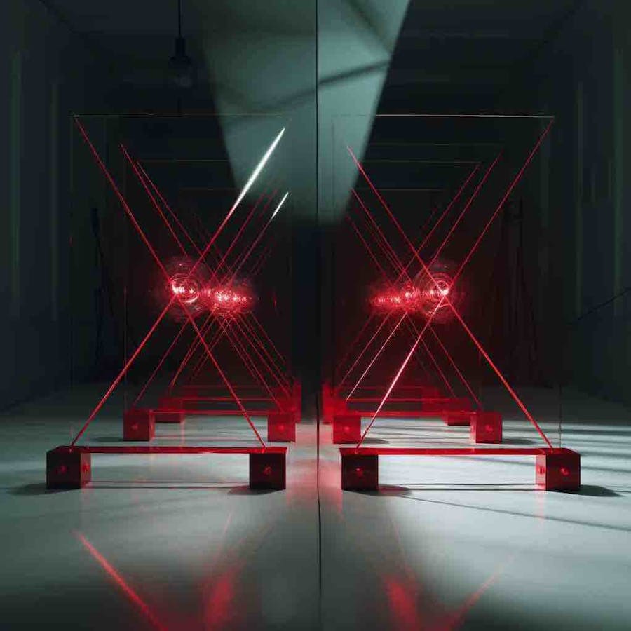 Rotlaser-Spiegelbild | ©QuantumLeaks Rotlaser-Spiegelbild