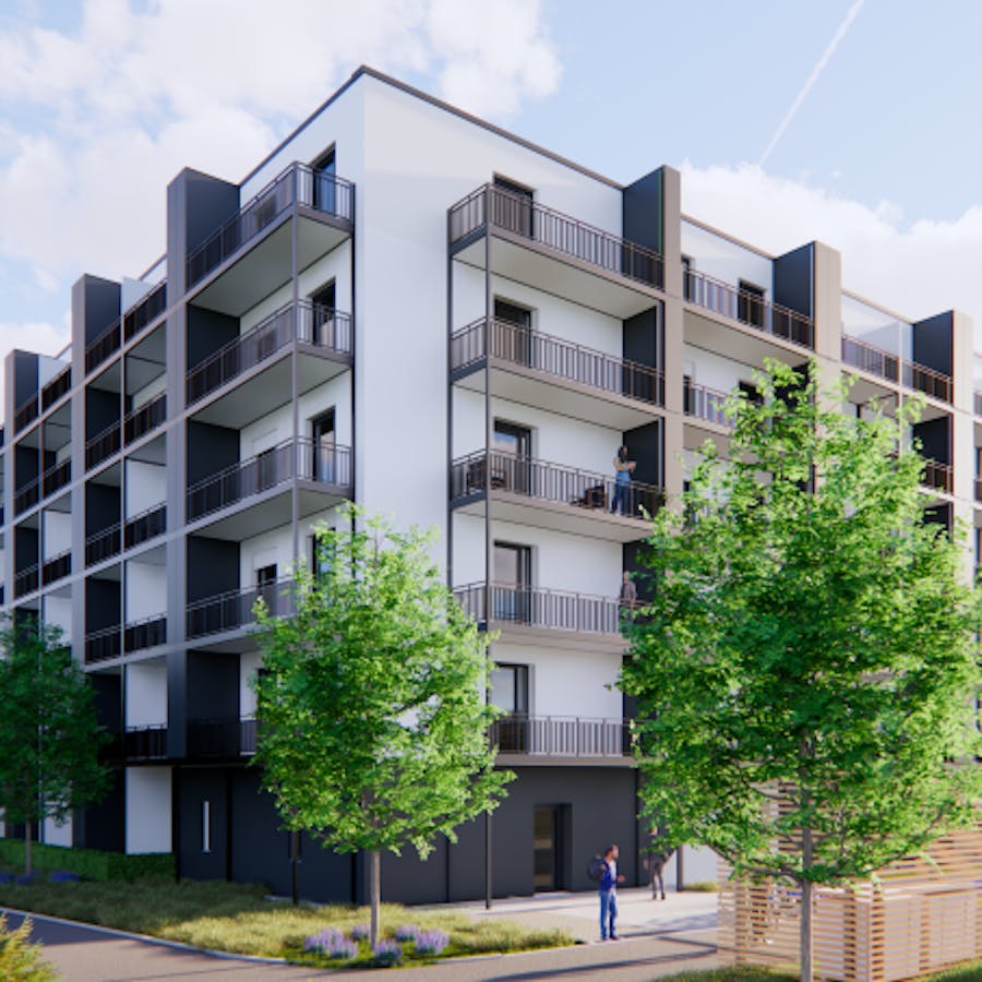 Visualisierung des geplanten Baus in Göttingen. Entwurf GOLDBECK | ©GOLDBECK GmbH Bielefeld Visualisierung des geplanten Baus in Göttingen. Entwurf GOLDBECK