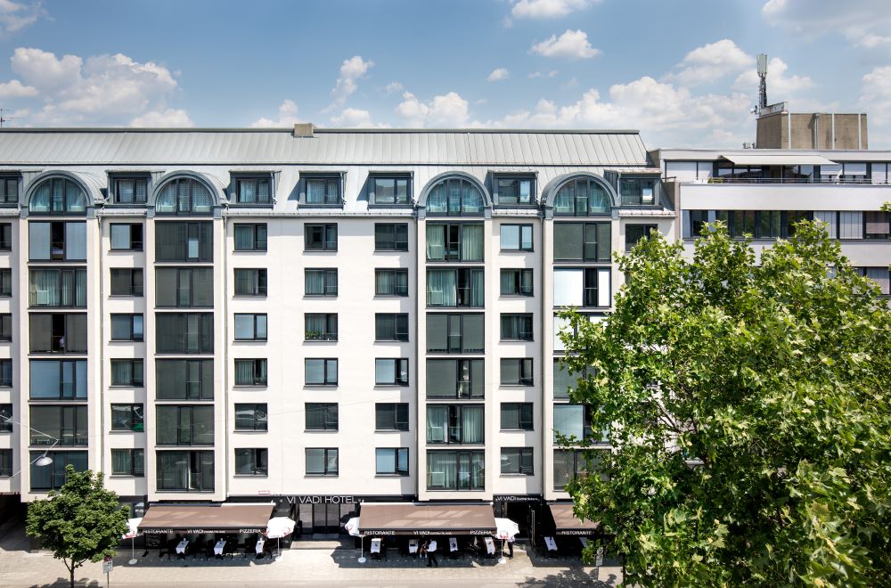 Außenansicht des MInervaHome-Apartmentgebäudes München