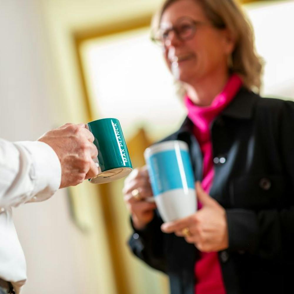 Fördererbetreuerin Julia Hof im Gespräch | ©MPF/Axel Griesch Fördererbetreuerin Julia Hof im Gespräch