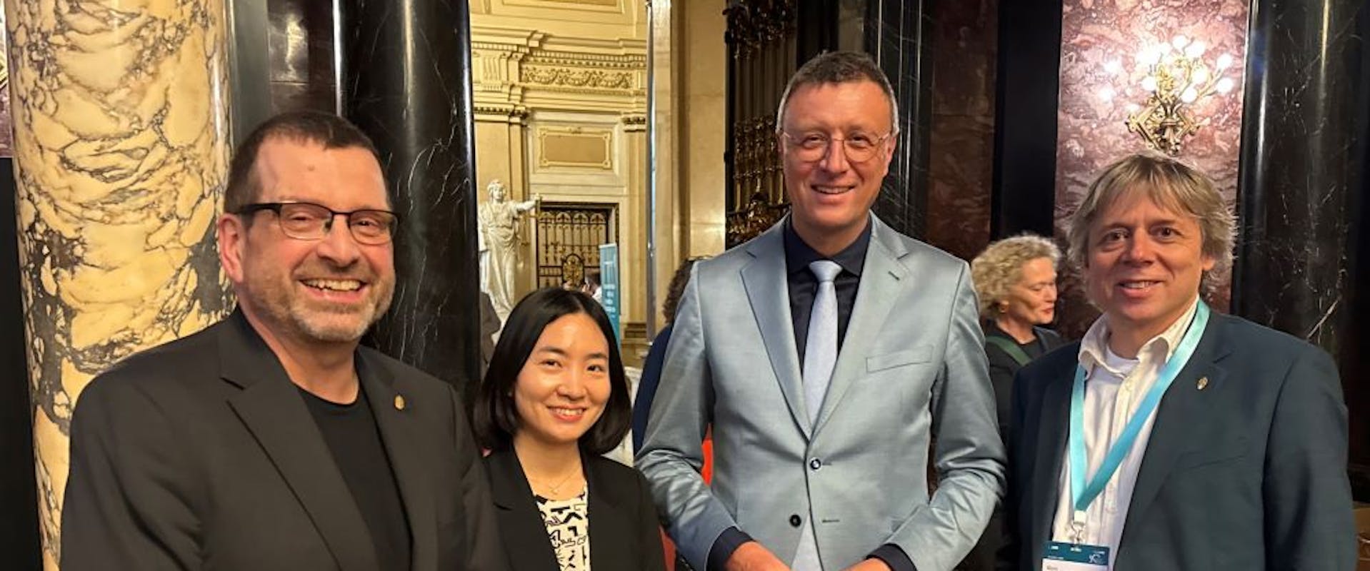 Direktor Jochem Marotzke, Direktorin Sarah M. Kang, Patrick Cramer und Direktor Bjorn Stevens | ©Jürgen Renn Direktor Jochem Marotzke, Direktorin Sarah M. Kang, Patrick Cramer und Direktor Bjorn Stevens