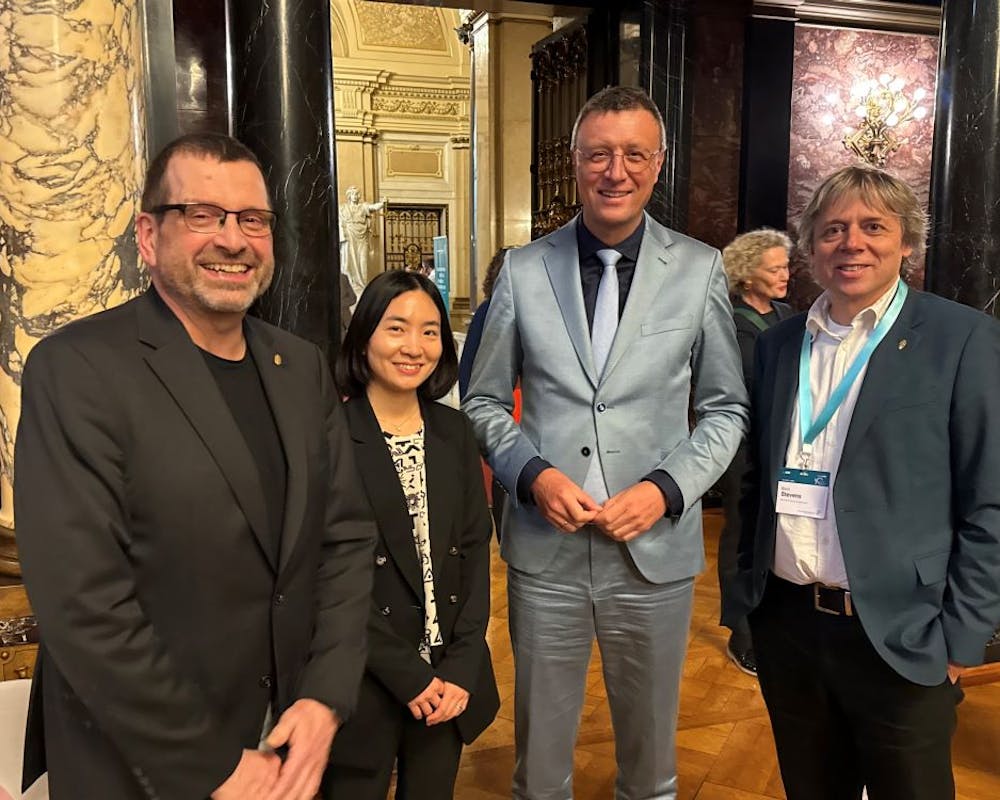 Direktor Jochem Marotzke, Direktorin Sarah M. Kang, Patrick Cramer und Direktor Bjorn Stevens | ©Jürgen Renn Direktor Jochem Marotzke, Direktorin Sarah M. Kang, Patrick Cramer und Direktor Bjorn Stevens