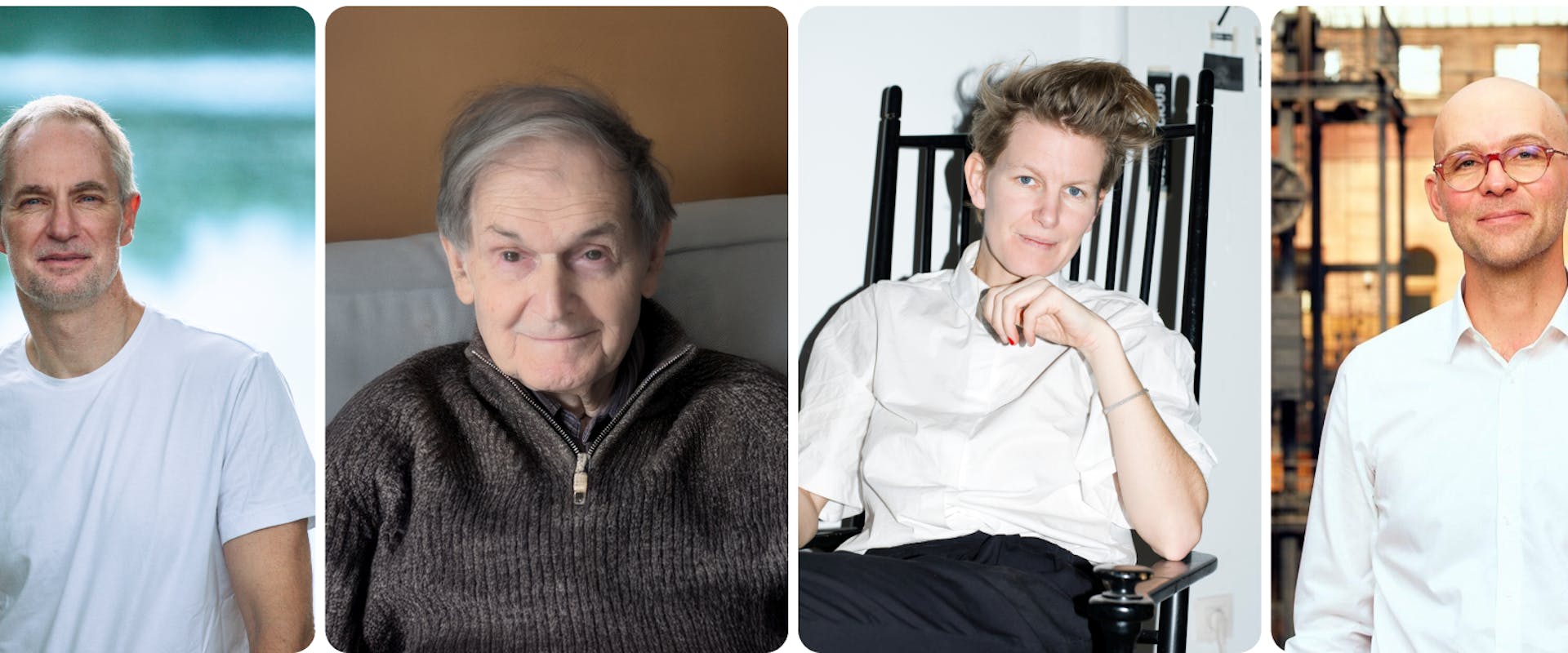 Sensing Quantum-Symposium, 2025. v.l.n.r. (obere Reihe): Shamira Ahmed, Nelly Ben Hayoun-Stépanian, Tommaso Calarco, Libby Heaney; v.l.n.r. (untere Reihe): Michael Lebert, Roger Penrose, Laure Prouvost, Tobias Rees. | ©LAS Art Foundation mit freundlicher Genehmigung der Sprecher*innen Sensing Quantum-Symposium, 2025. v.l.n.r. (obere Reihe): Shamira Ahmed, Nelly Ben Hayoun-Stépanian, Tommaso Calarco, Libby Heaney; v.l.n.r. (untere Reihe): Michael Lebert, Roger Penrose, Laure Prouvost, Tobias Rees.