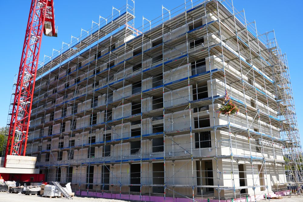 Die Außenansicht des Gebäudes "NEUHAUS", das in Göttingen gebaut wird