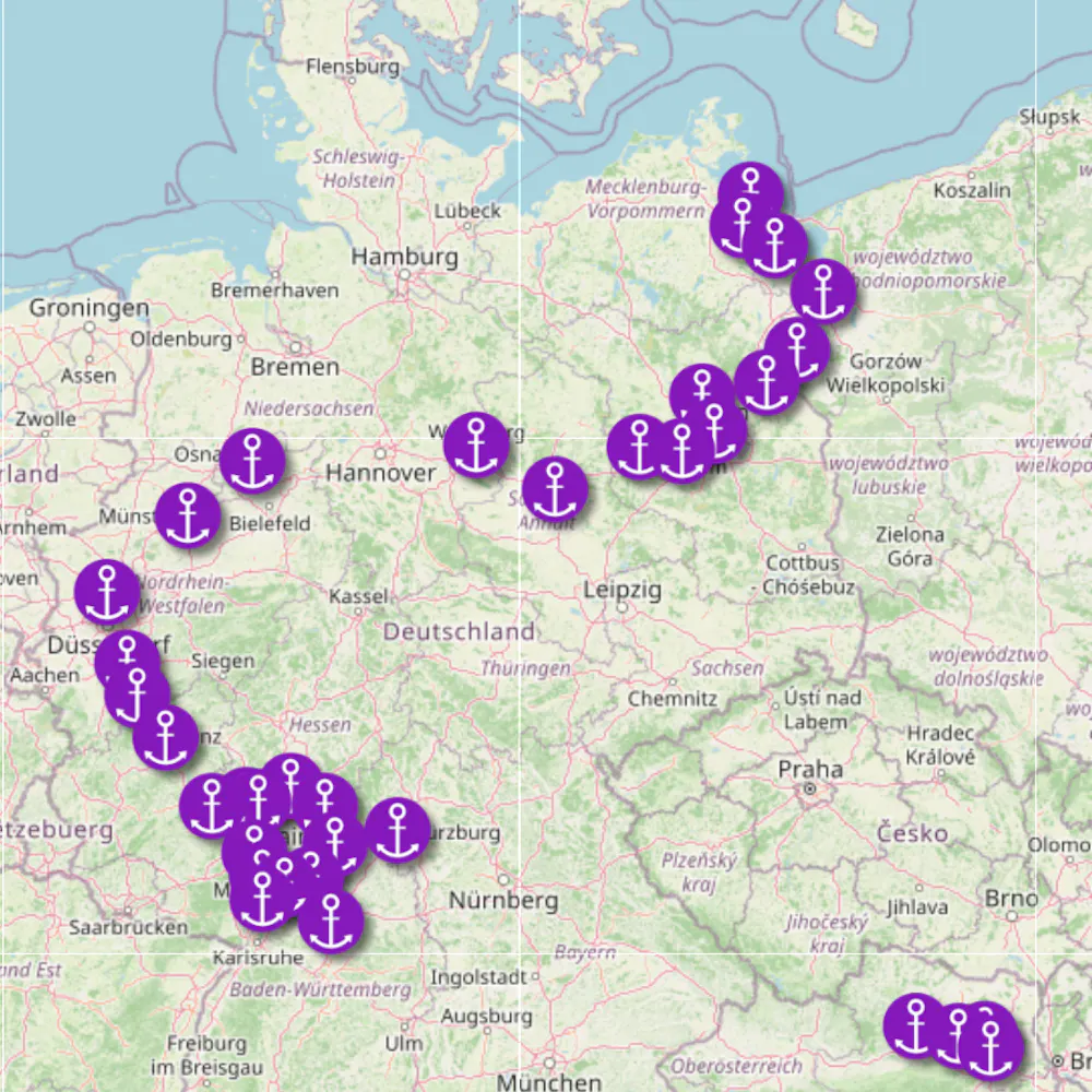 MS Wissenschaft Stationen | ©OpenStreetMap MS Wissenschaft Stationen
