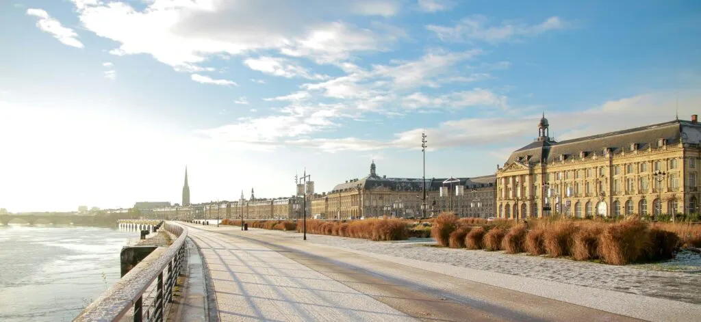 Elegant Bordeaux quays along the Garonne, epitome of city’s high-end lifestyle