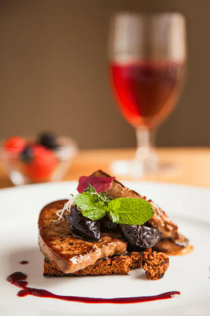 Local foie gras and wine from the Gers, France