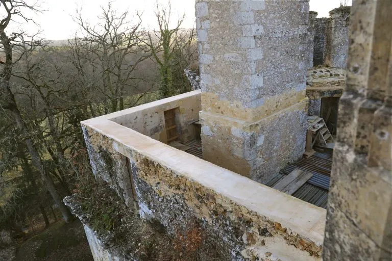 Preservation work on the top of the walls ready for the new roof...
