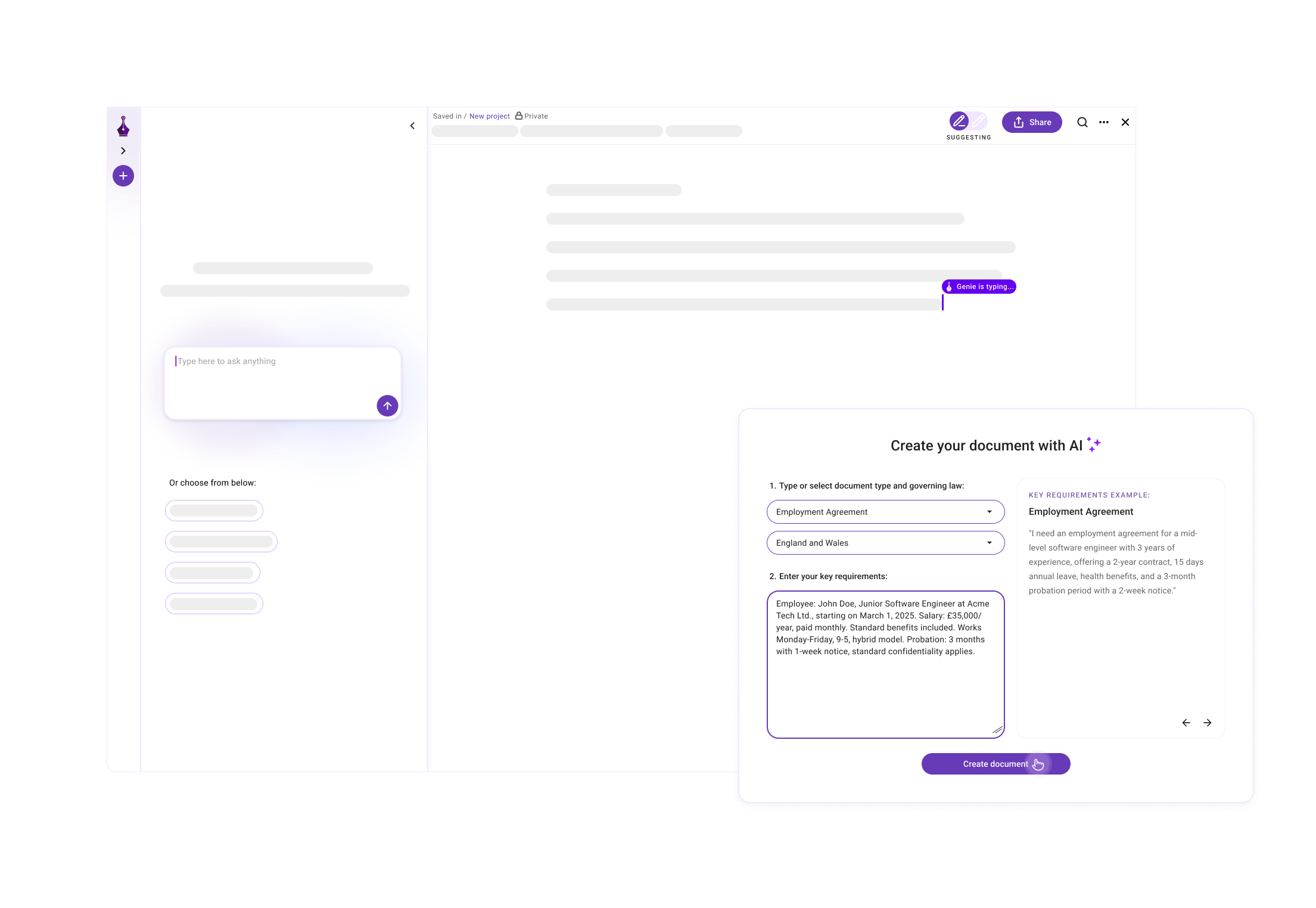 Designing a guided AI document creation flow Designing a guided AI document creation flow