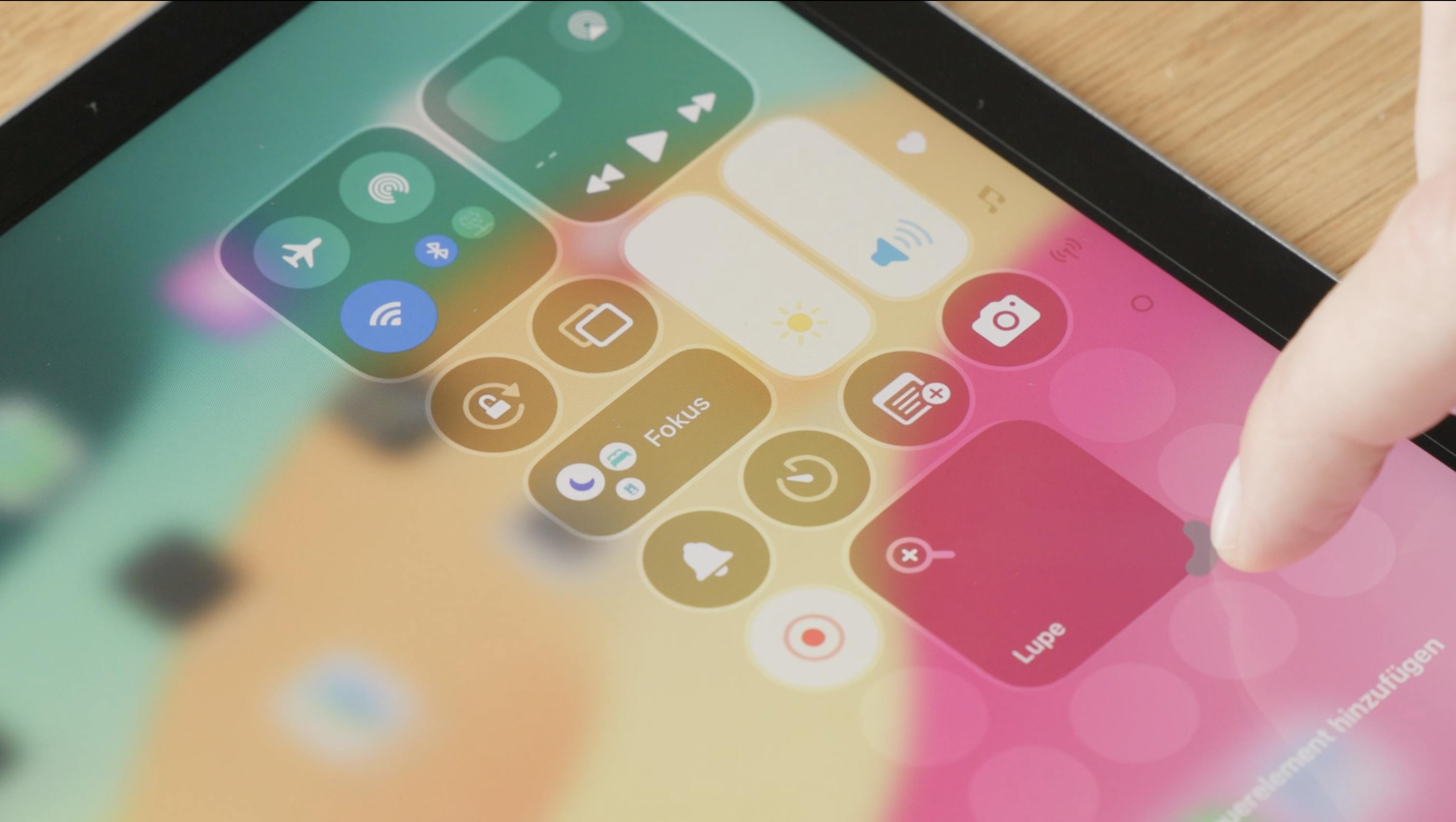 Kontrollzentrum auf dem iPad