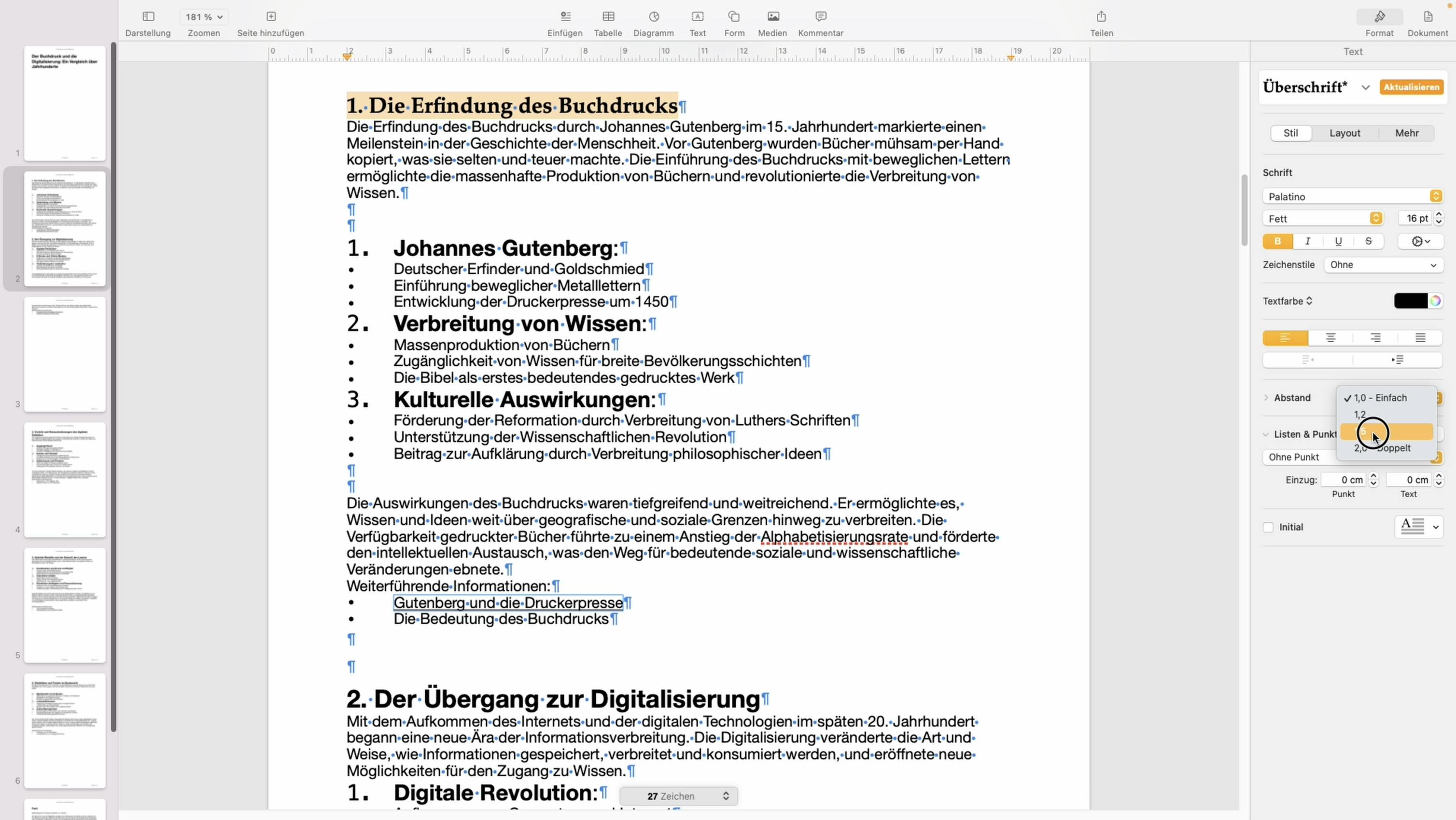 Pages Grundlagen Absatzstile