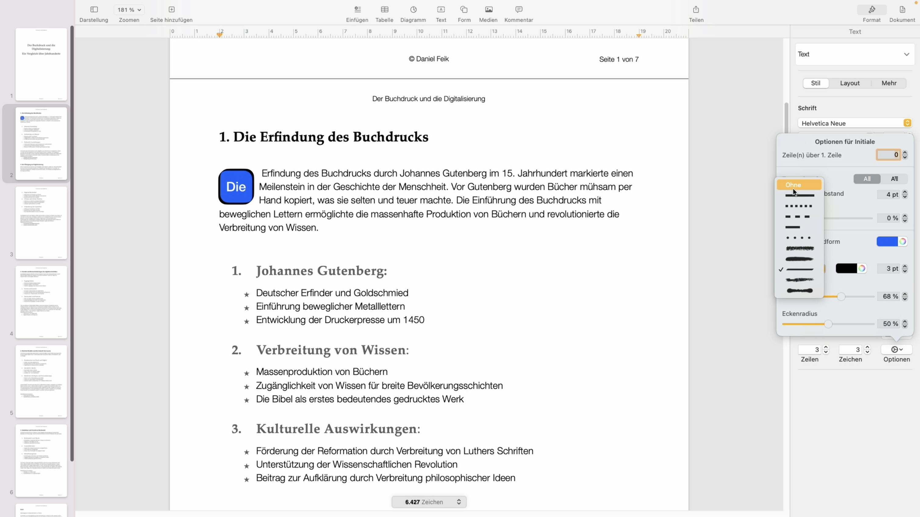 Pages Grundlagen Initialen