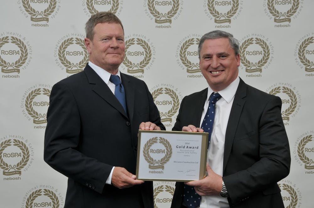 McLaren Constrction Gold winner in the RoSPA Awards 2014