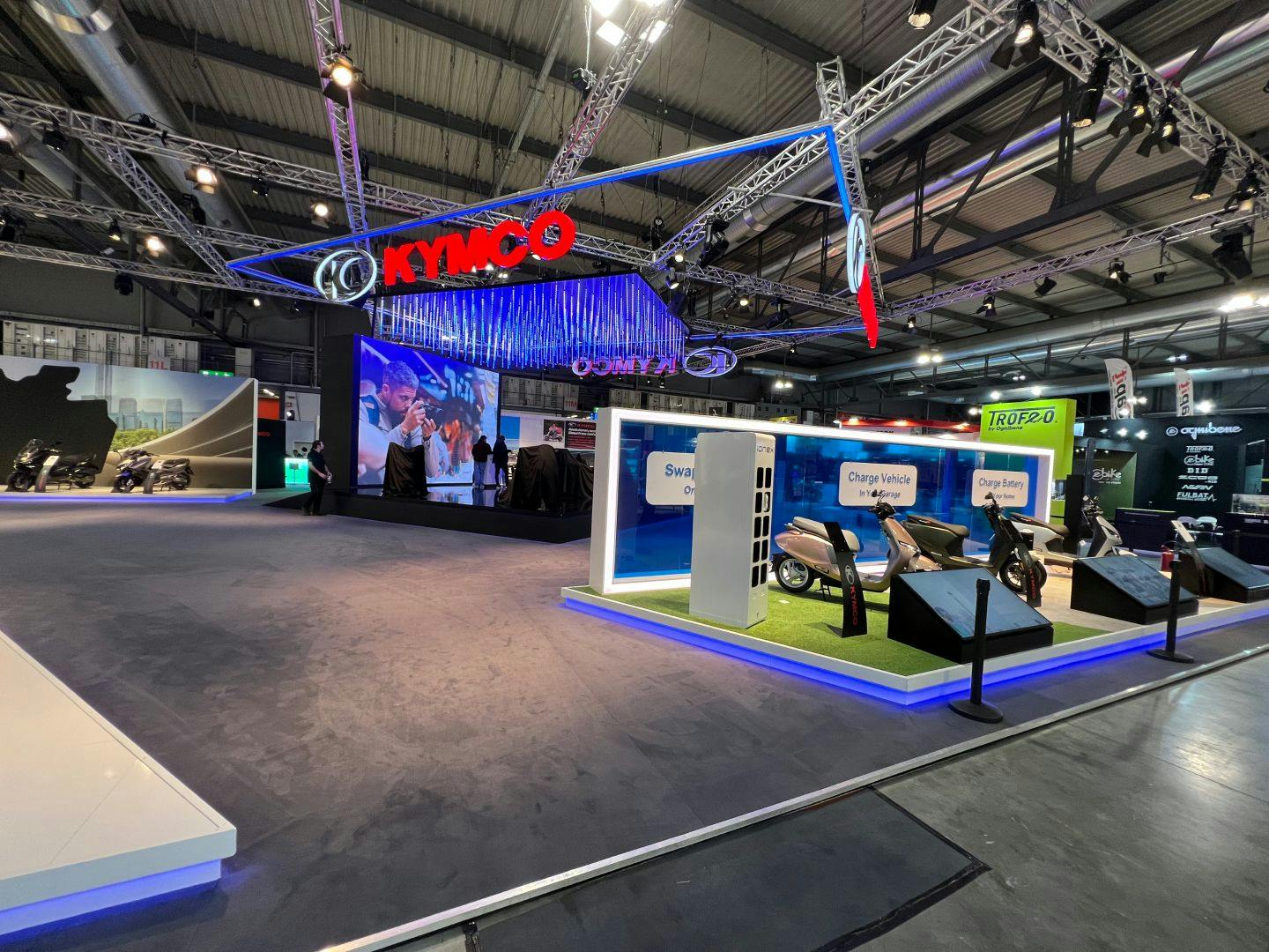 the Kymco exhibition booth at the EICMA was 1000m2 big.