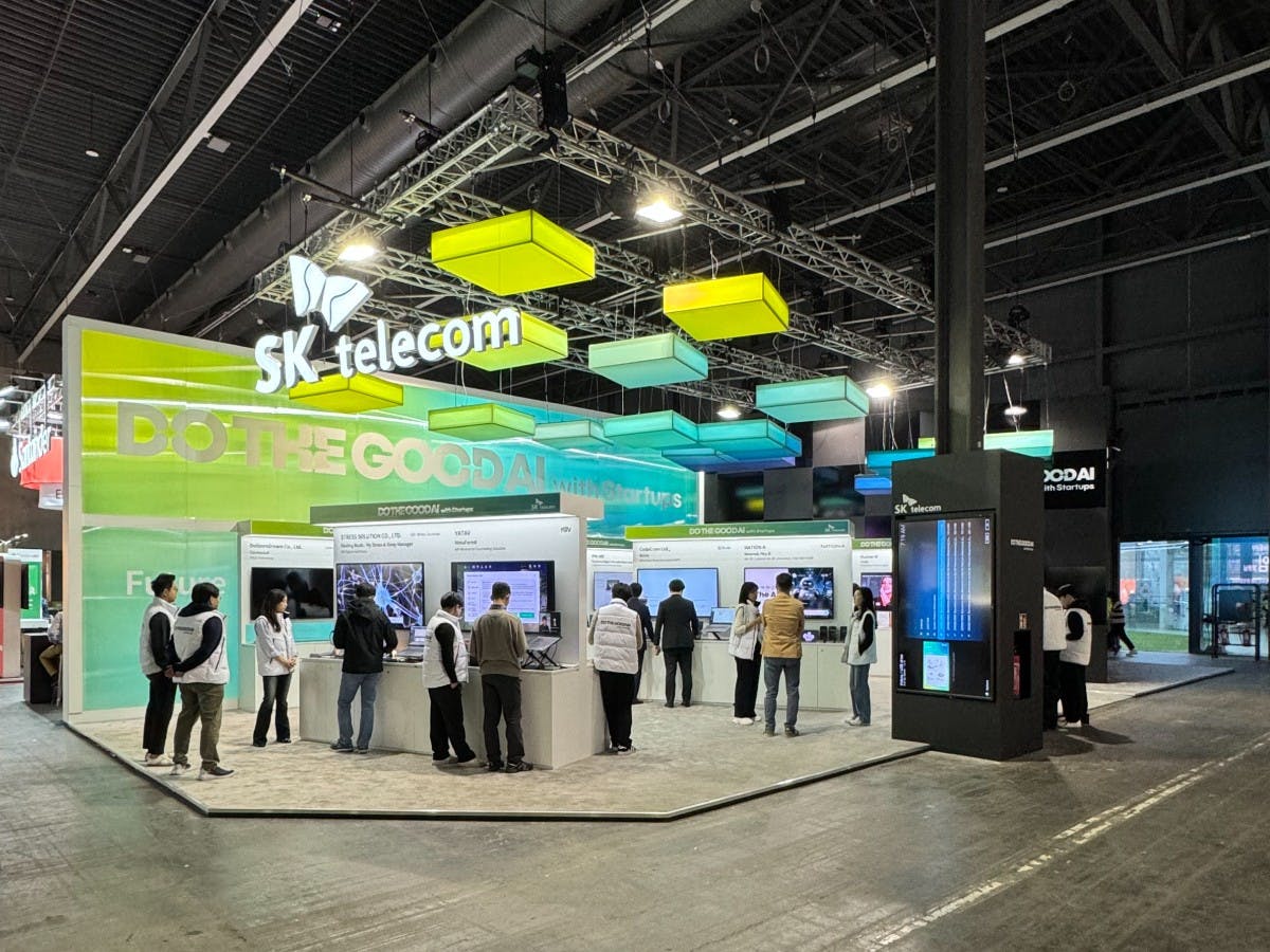 MDL expo Messebau für SK Telecom auf der 4YFN in Barcelona 2024.