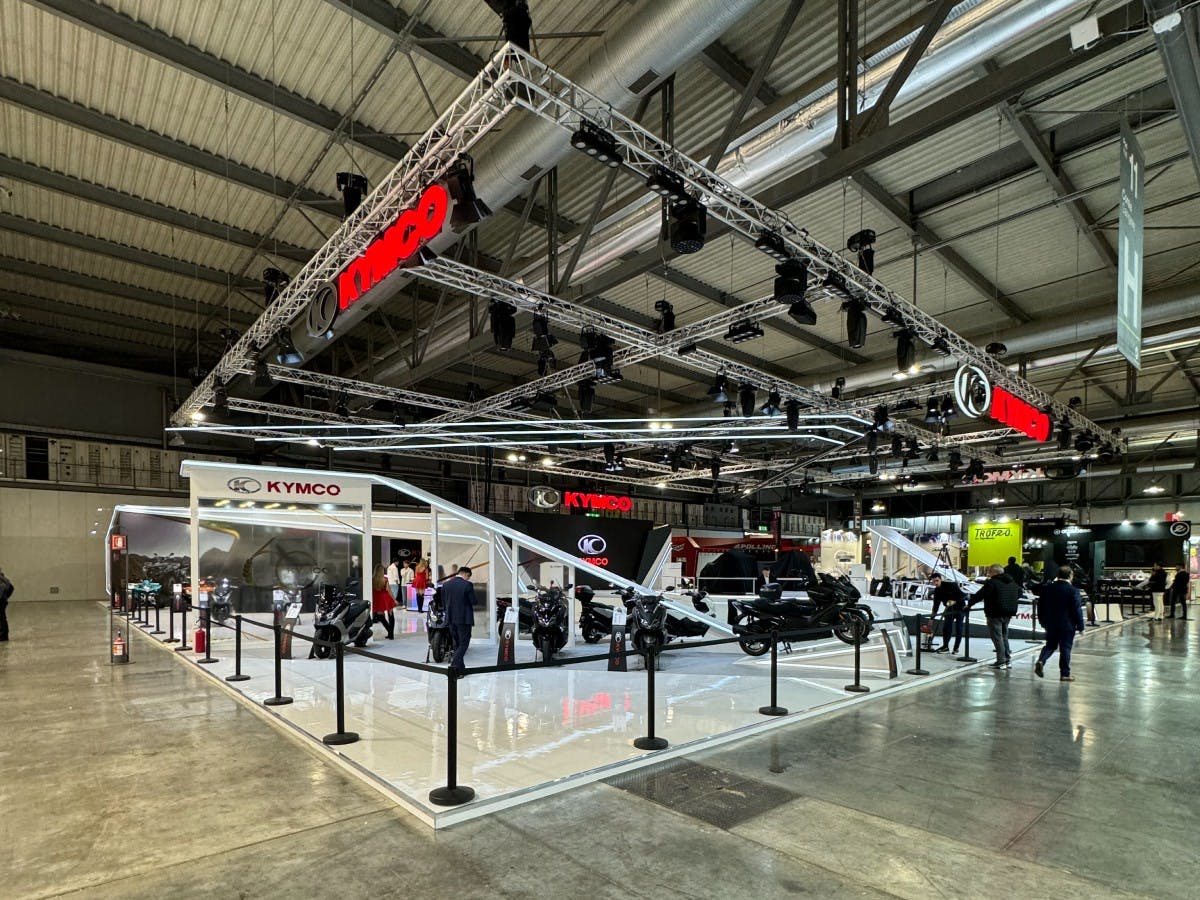 MDL expo exhibition booth for Kymco on Eicma in Milan 2024.