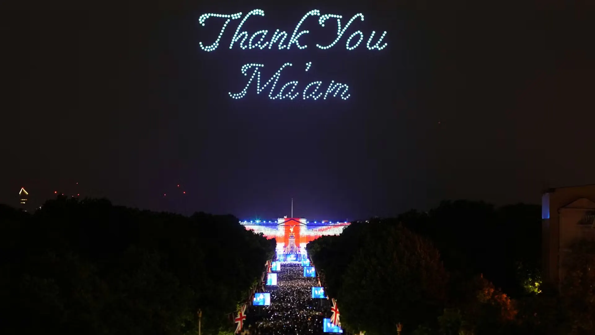 Thank You Ma'am written in lights