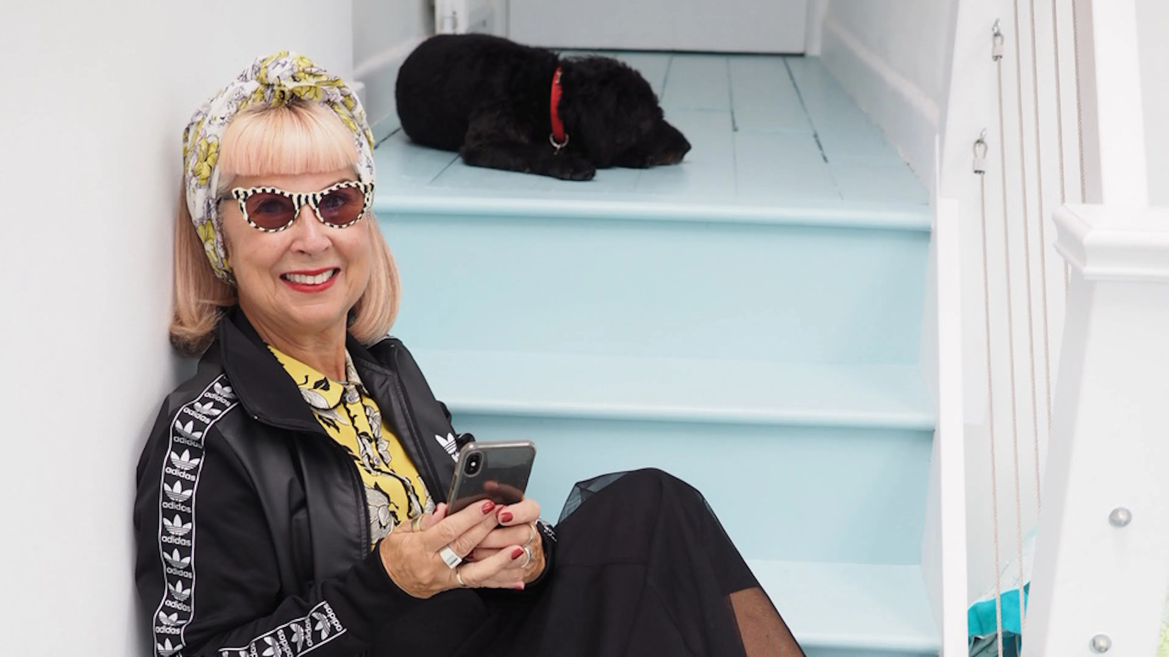 Influencer Suzi Grant poses with her dog