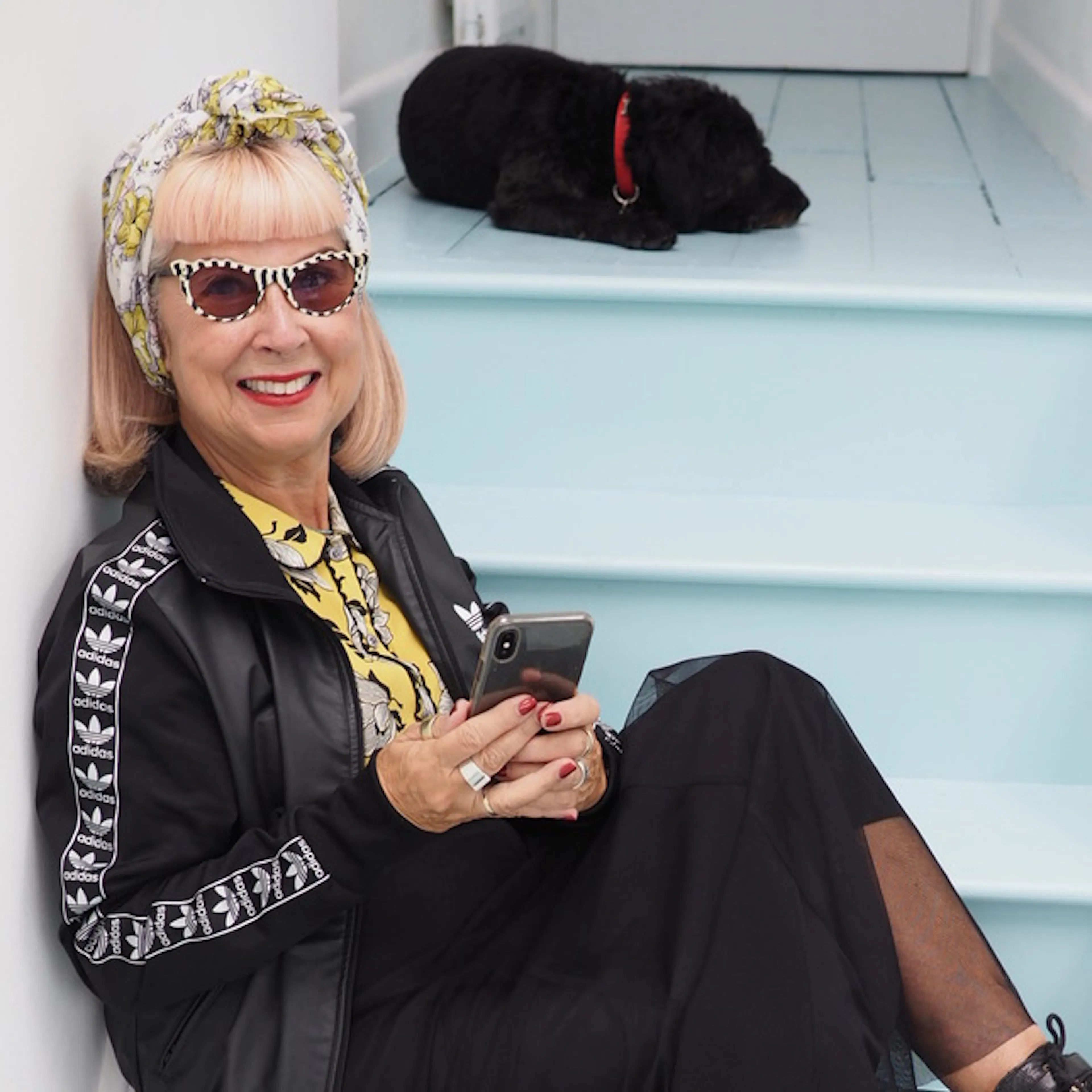 Influencer Suzi Grant poses with her dog