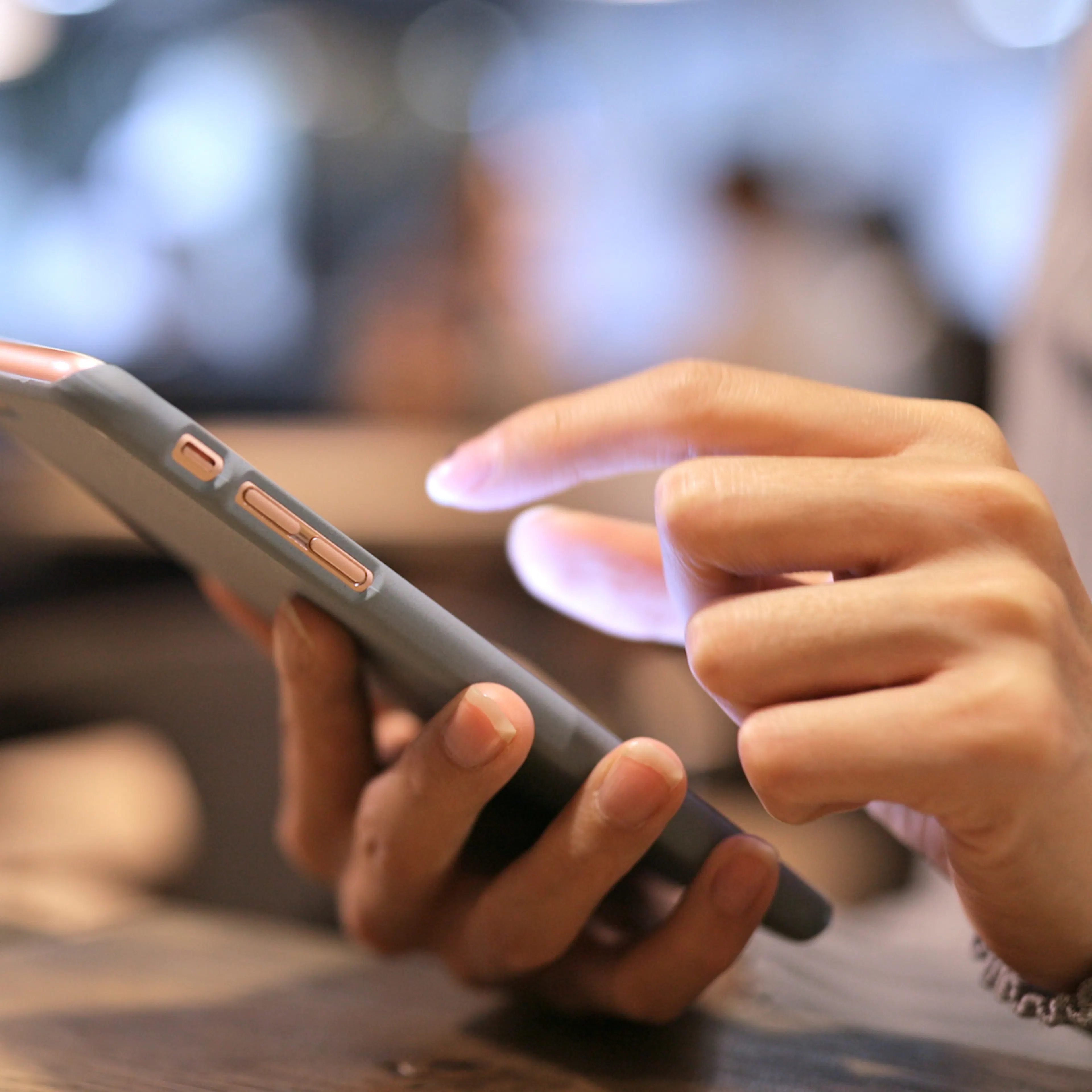 On Call: Holding Mobile Close Up