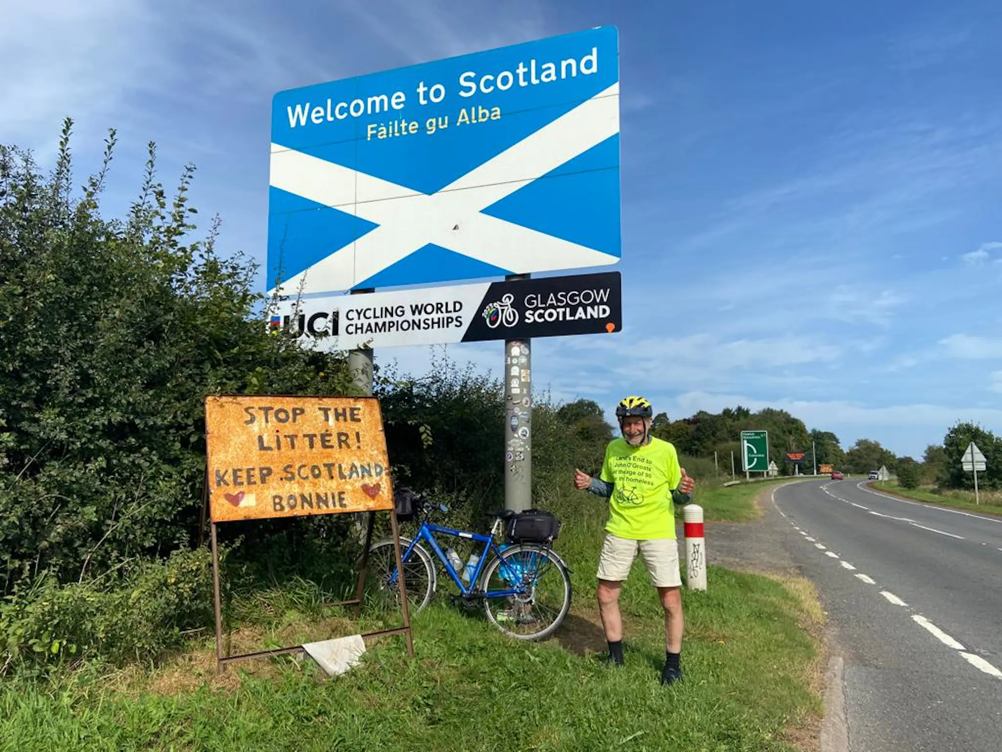 Peter Langford on his bike in Scotland