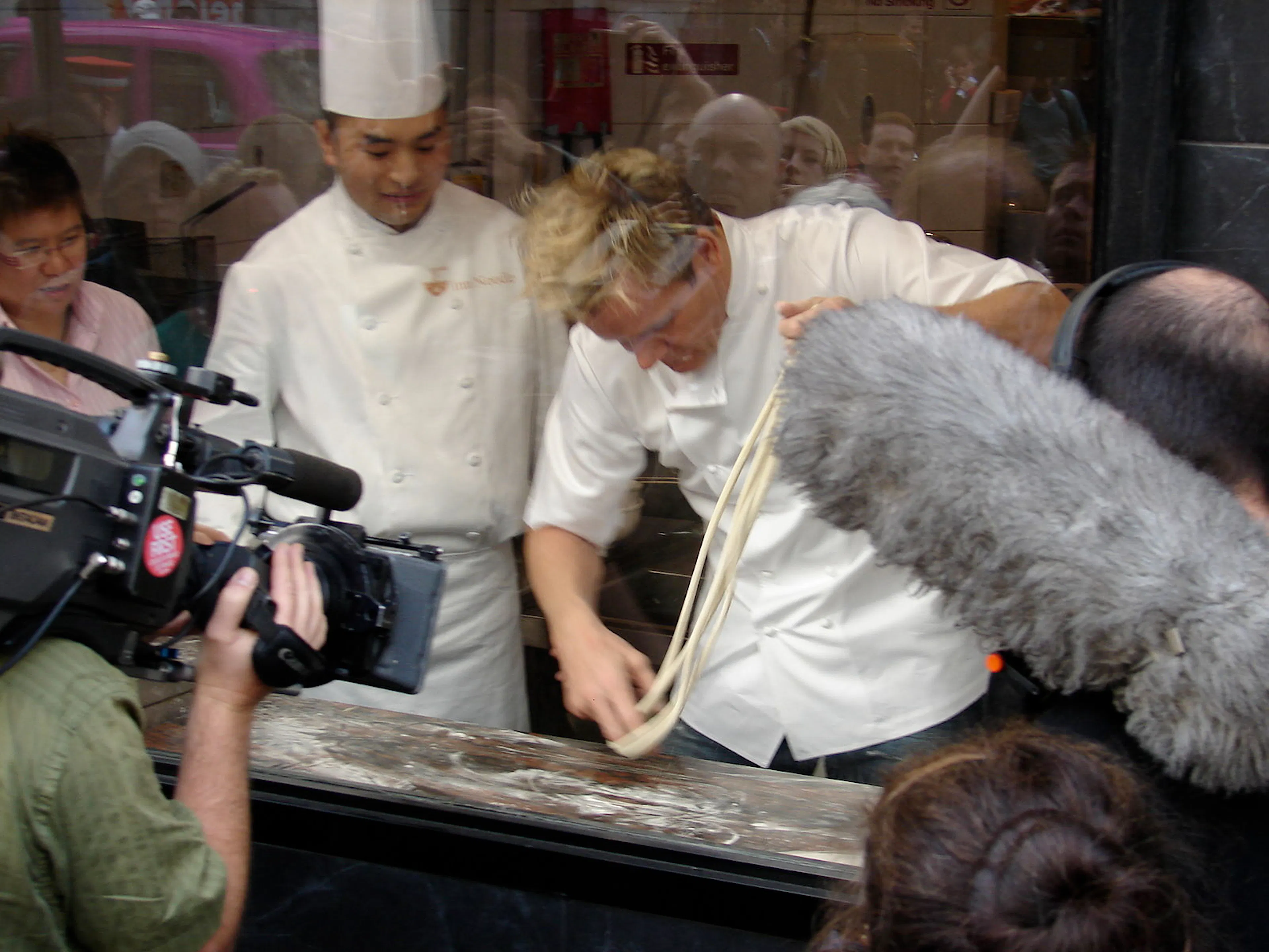 Gordon Ramsay filming for TV