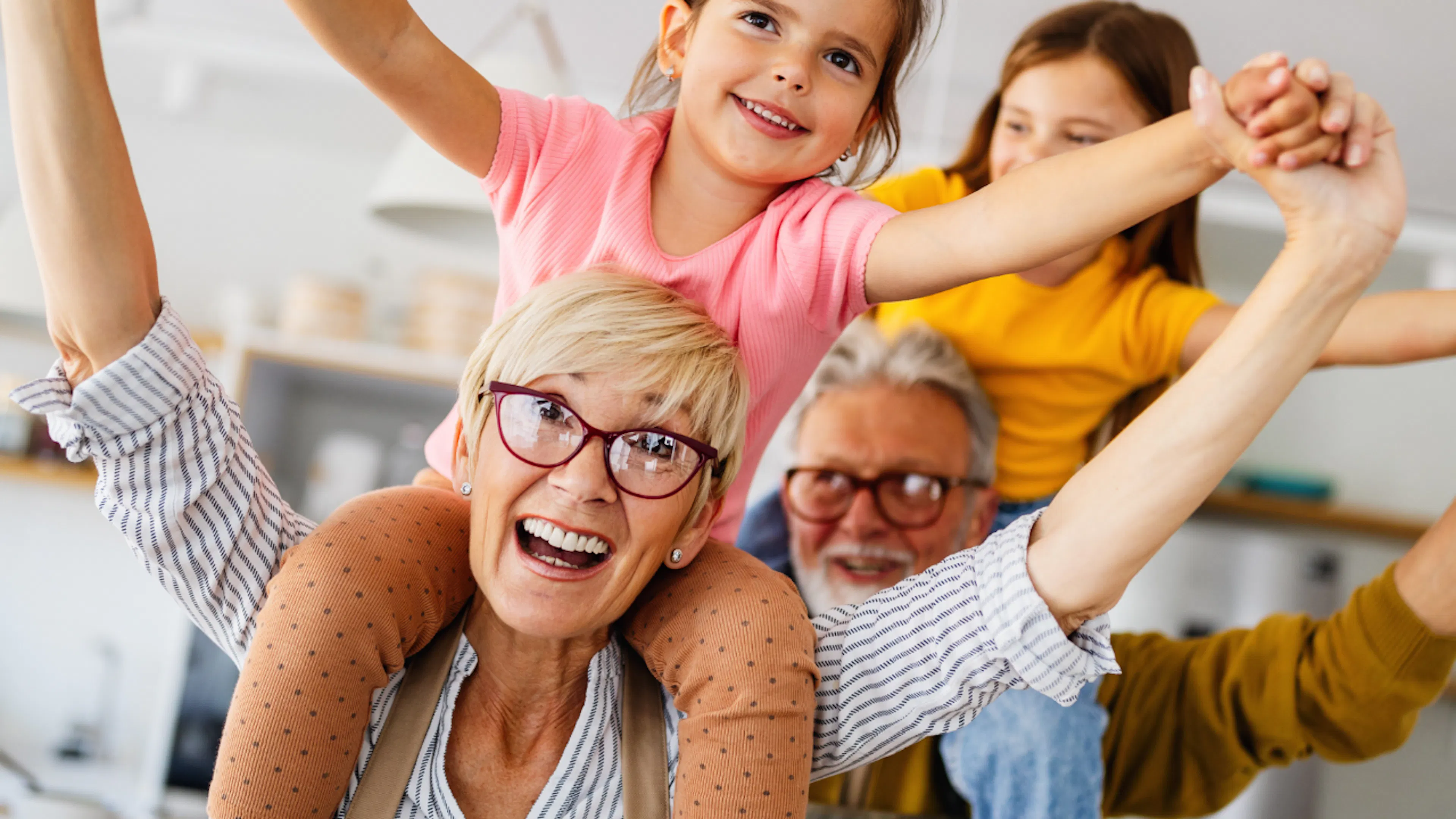 Grandparents Having Fun With Their Kids