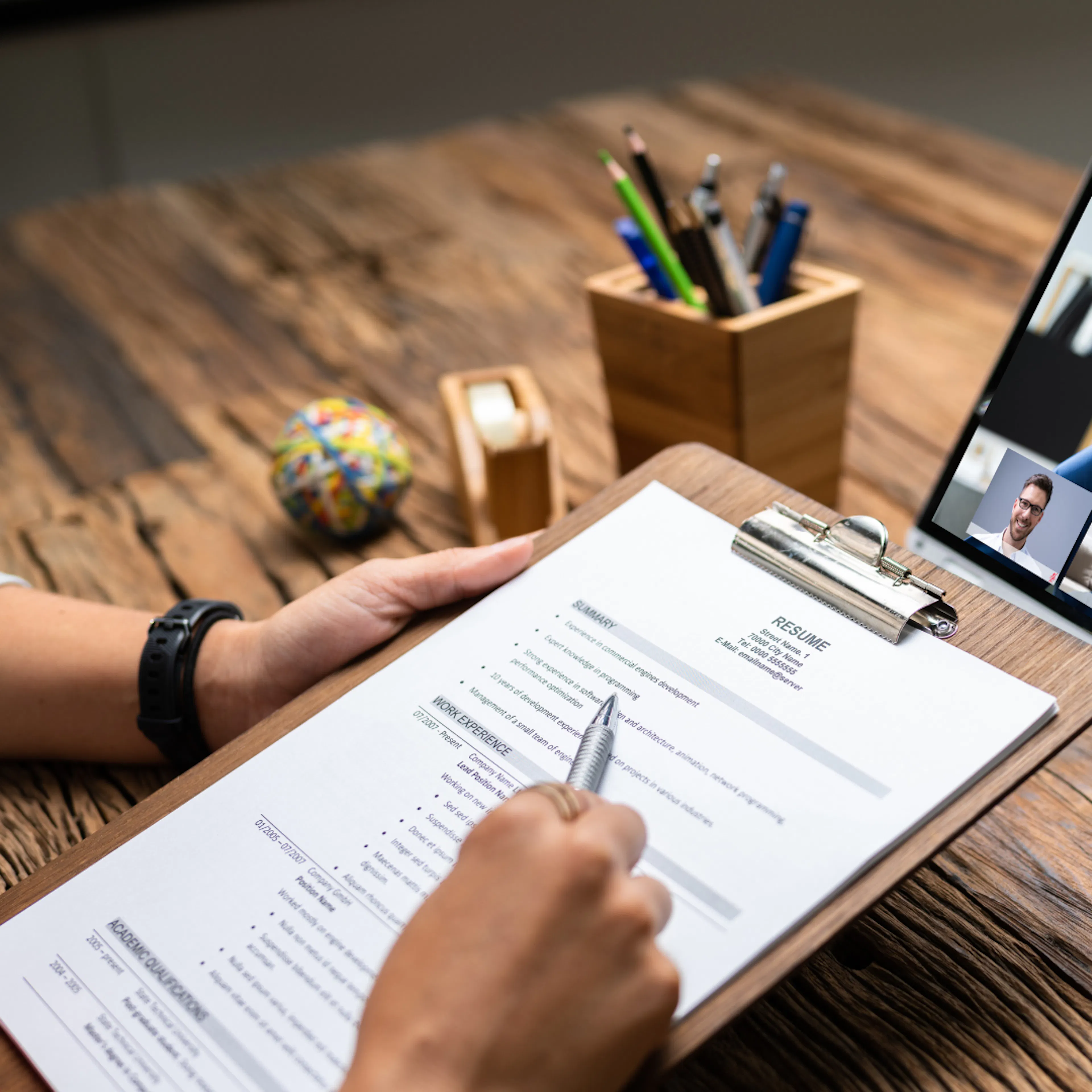 Male on screen being interviewed by person off camera