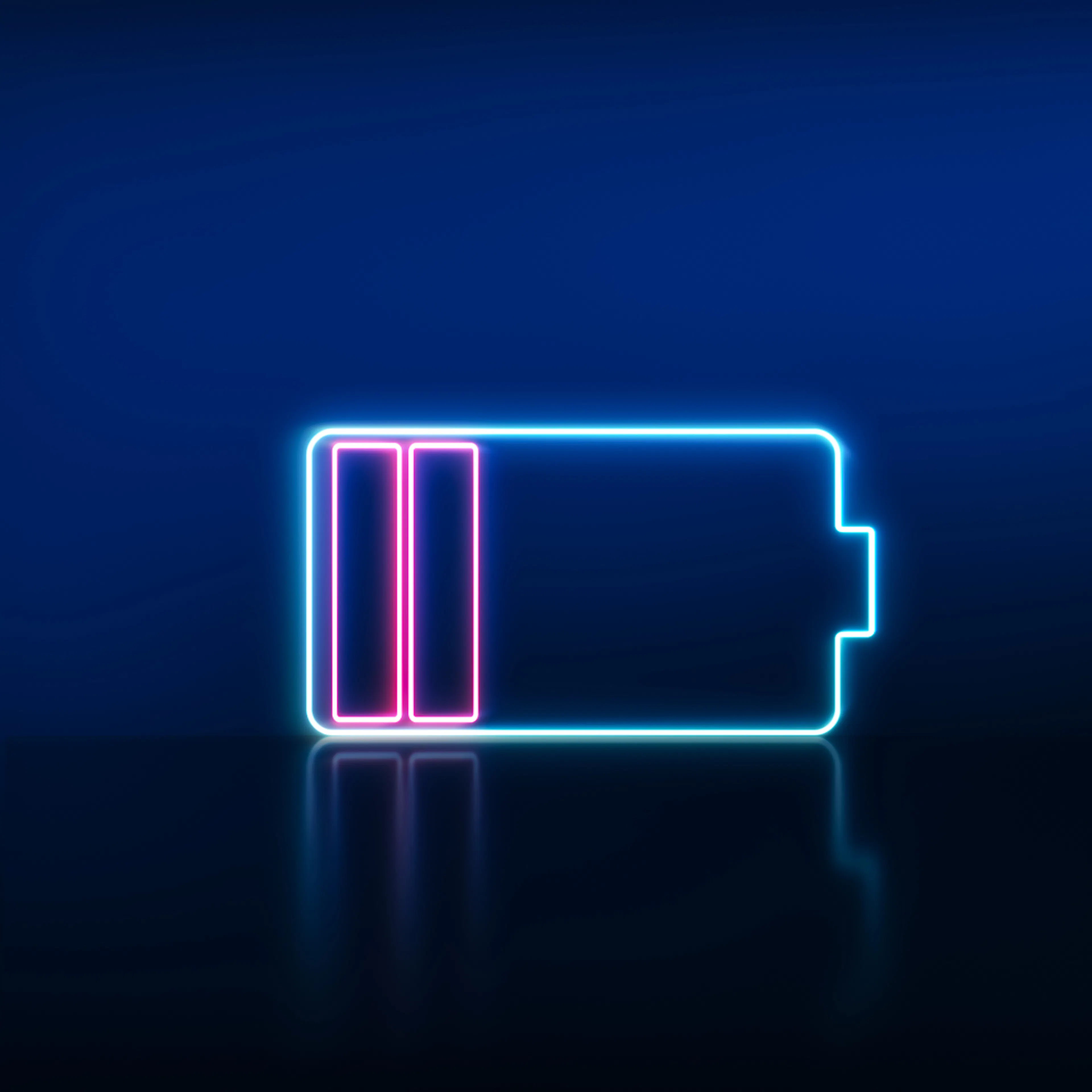 Neon low battery sign